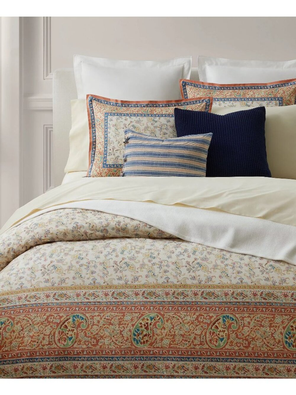 NWT Lauren Ralph Lauren Bering Duvet Cover Sets Cream Multi Size Full/Queen